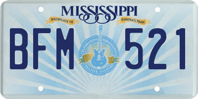 MS license plate BFM521