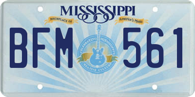 MS license plate BFM561