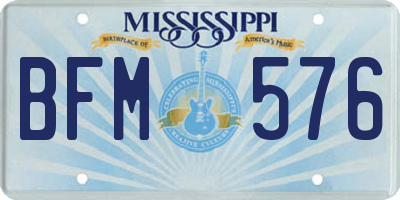 MS license plate BFM576