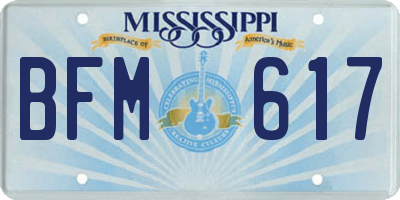 MS license plate BFM617