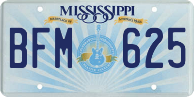 MS license plate BFM625