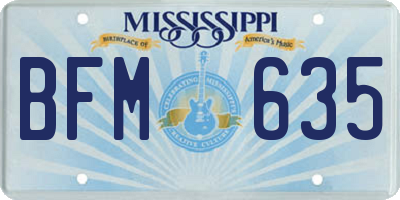 MS license plate BFM635