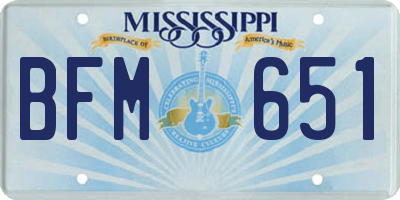 MS license plate BFM651