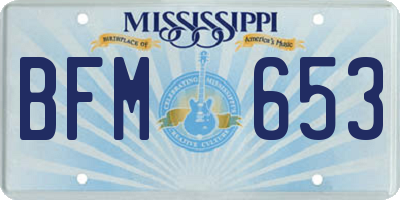 MS license plate BFM653
