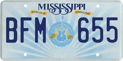MS license plate BFM655