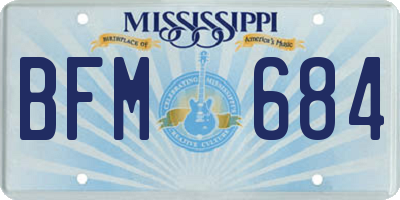 MS license plate BFM684