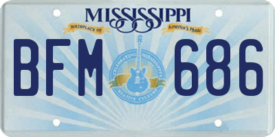 MS license plate BFM686