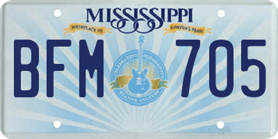 MS license plate BFM705