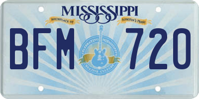 MS license plate BFM720