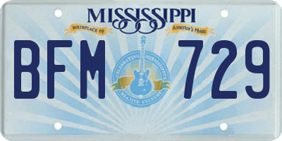 MS license plate BFM729
