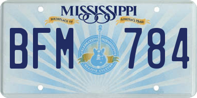 MS license plate BFM784