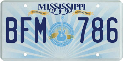 MS license plate BFM786
