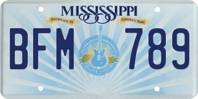 MS license plate BFM789