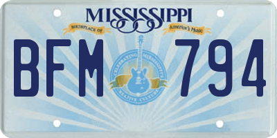 MS license plate BFM794