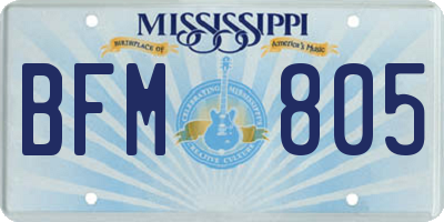 MS license plate BFM805