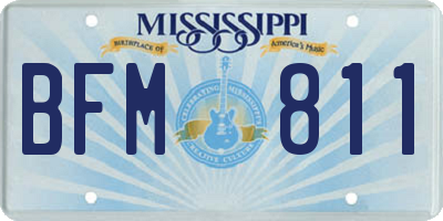 MS license plate BFM811