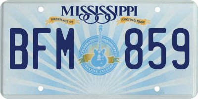 MS license plate BFM859