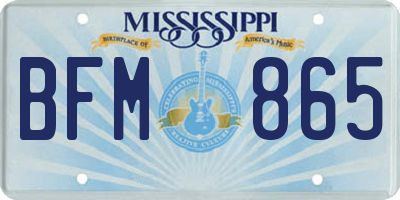 MS license plate BFM865
