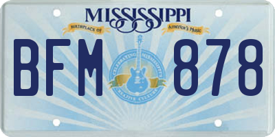 MS license plate BFM878
