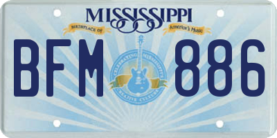 MS license plate BFM886