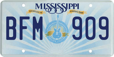 MS license plate BFM909