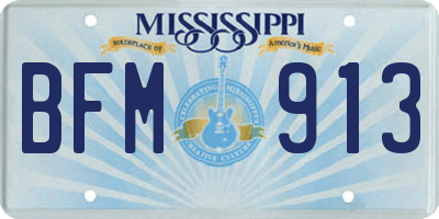 MS license plate BFM913