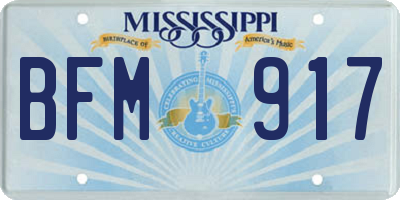 MS license plate BFM917