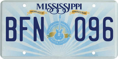 MS license plate BFN096