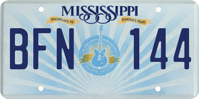 MS license plate BFN144