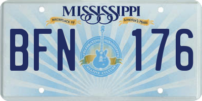 MS license plate BFN176