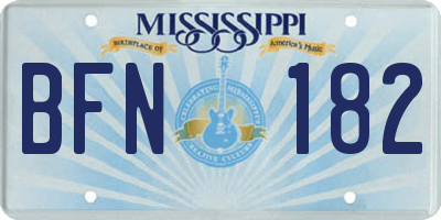 MS license plate BFN182