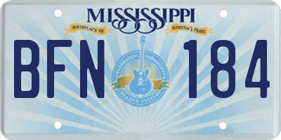MS license plate BFN184