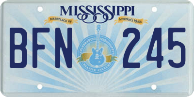 MS license plate BFN245