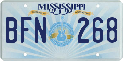 MS license plate BFN268