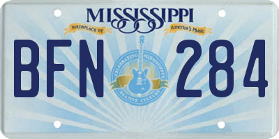 MS license plate BFN284