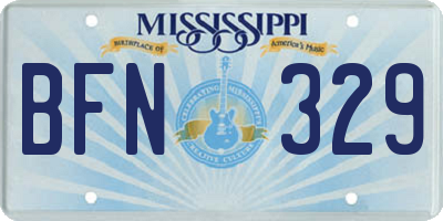 MS license plate BFN329