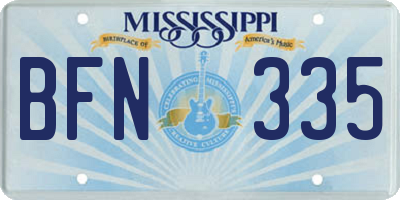 MS license plate BFN335