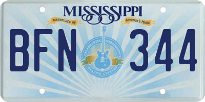 MS license plate BFN344