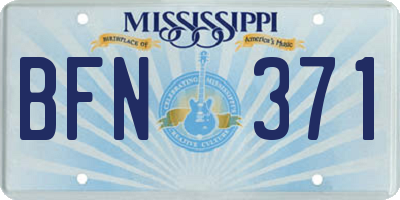 MS license plate BFN371