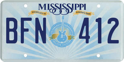 MS license plate BFN412