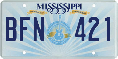 MS license plate BFN421