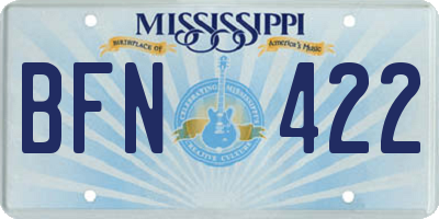 MS license plate BFN422