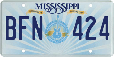MS license plate BFN424