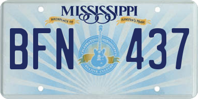 MS license plate BFN437