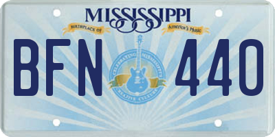 MS license plate BFN440