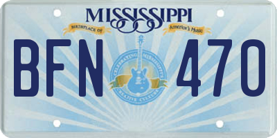 MS license plate BFN470