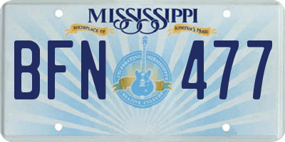 MS license plate BFN477