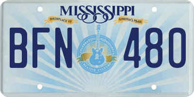 MS license plate BFN480
