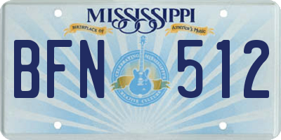 MS license plate BFN512