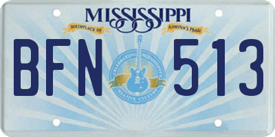 MS license plate BFN513